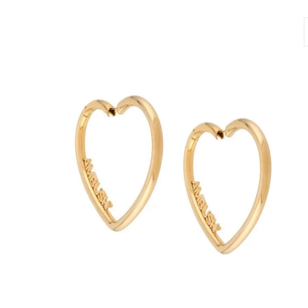 ISO Ambush Large Gold Heart Hoop Earrings.